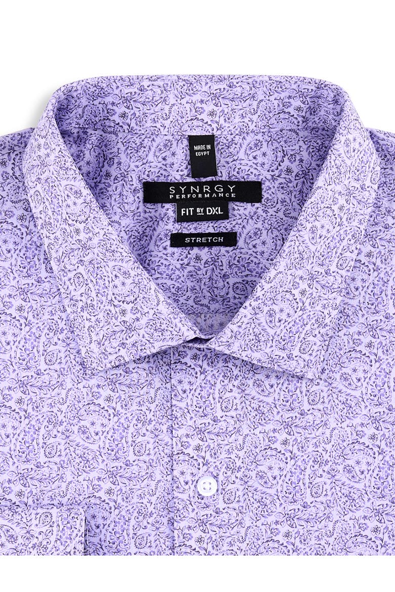 Big & Tall Modern Paisley Performance Dress Shirt, Alternate, color, PURPLE