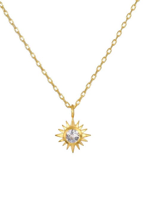 Clarity White Topaz Starburst Necklace