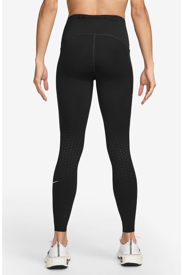 Swift High-Waisted Pocket 7/8 Running Leggings, Alternate, color, 010 010 BLACK/REFLECTIVE SILV