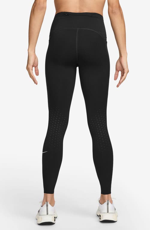 Nike Swift High-waisted Pocket 7/8 Running Leggings In Black