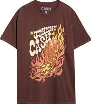 Merch Traffic Johnny Cash Boots Graphic T-Shirt