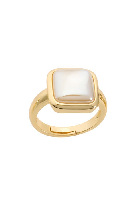 Mother of Pearl Square Ring