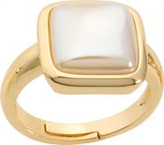 ATHRA LUXE Mother of Pearl Square Ring