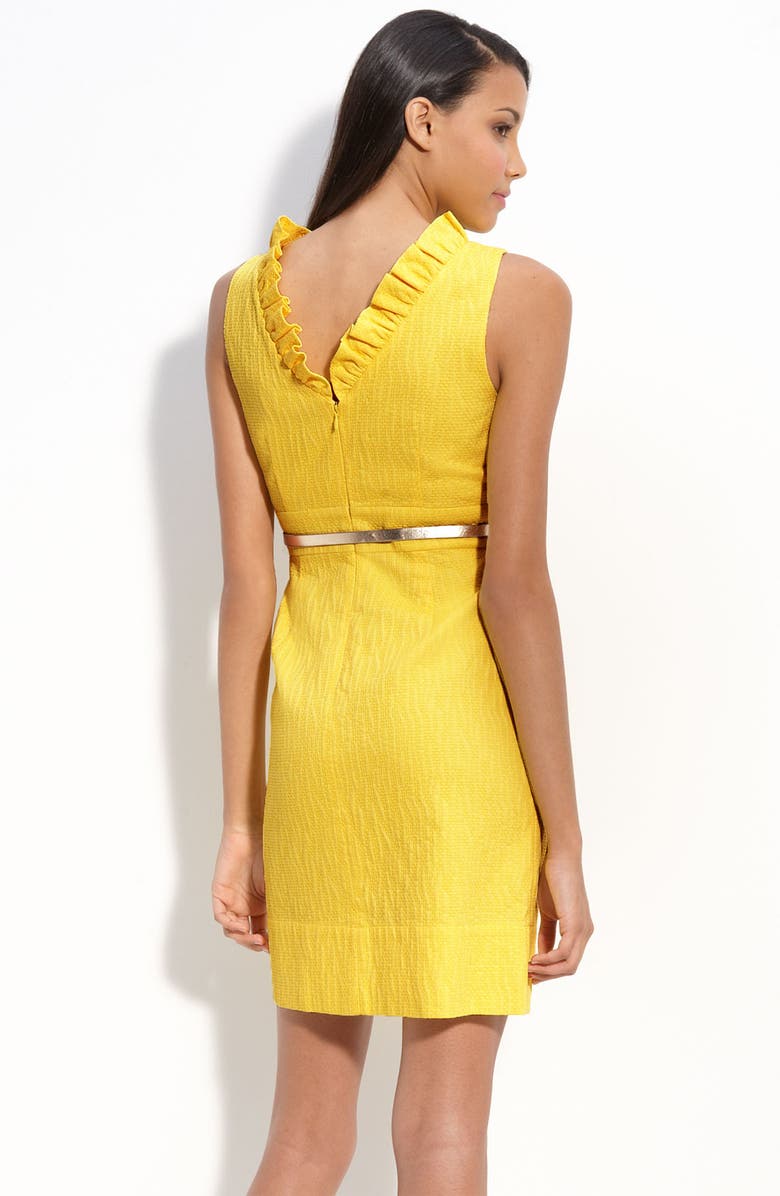 Eliza J Belted Jacquard Sheath Dress, Alternate, color, 