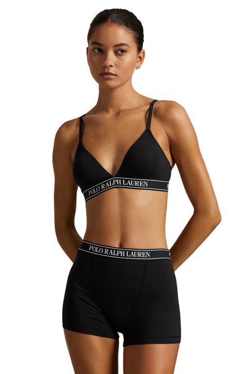 Polo Ralph Lauren Logo Band Triangle Bralette In Black