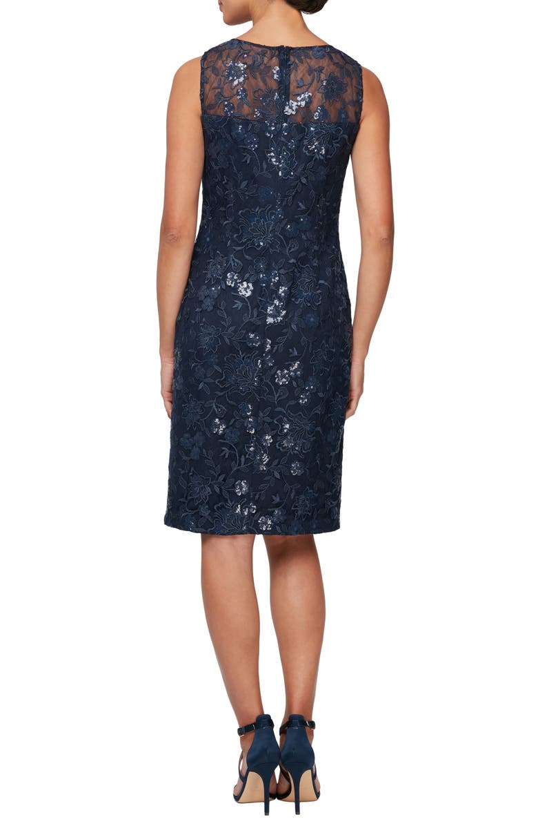Alex Evenings Sequin Lace Sheath Dress & Chiffon Jacket, Alternate, color, 