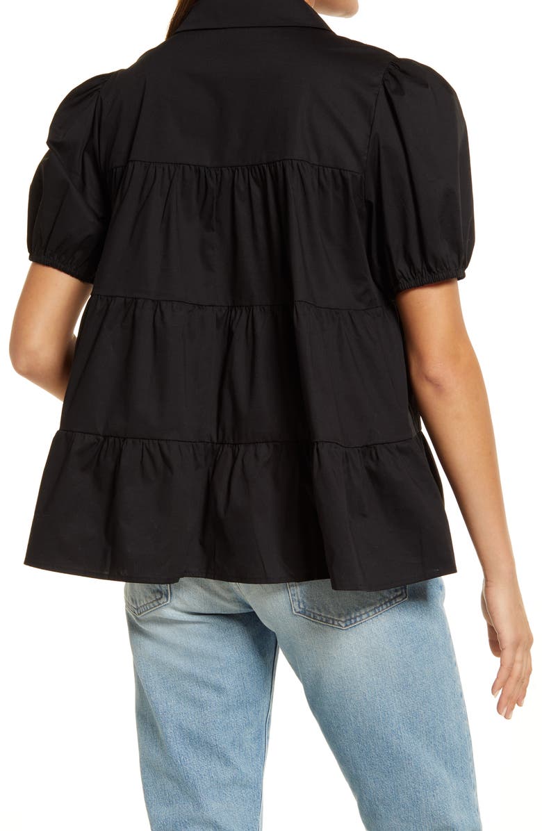 WAYF Canossa Tiered Puff Sleeve Blouse, Alternate, color, 