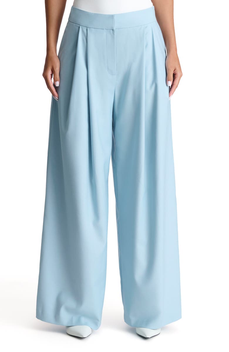 Naked Wardrobe Suiting Oversize Wide Leg Pants, Main, color, Baby Blue