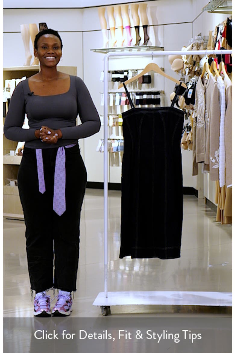 Capri Stretch Cotton Denim Midi Dress video