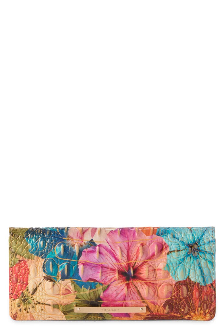Ady Croc Embossed Leather Wallet, Main, color, FLORITA