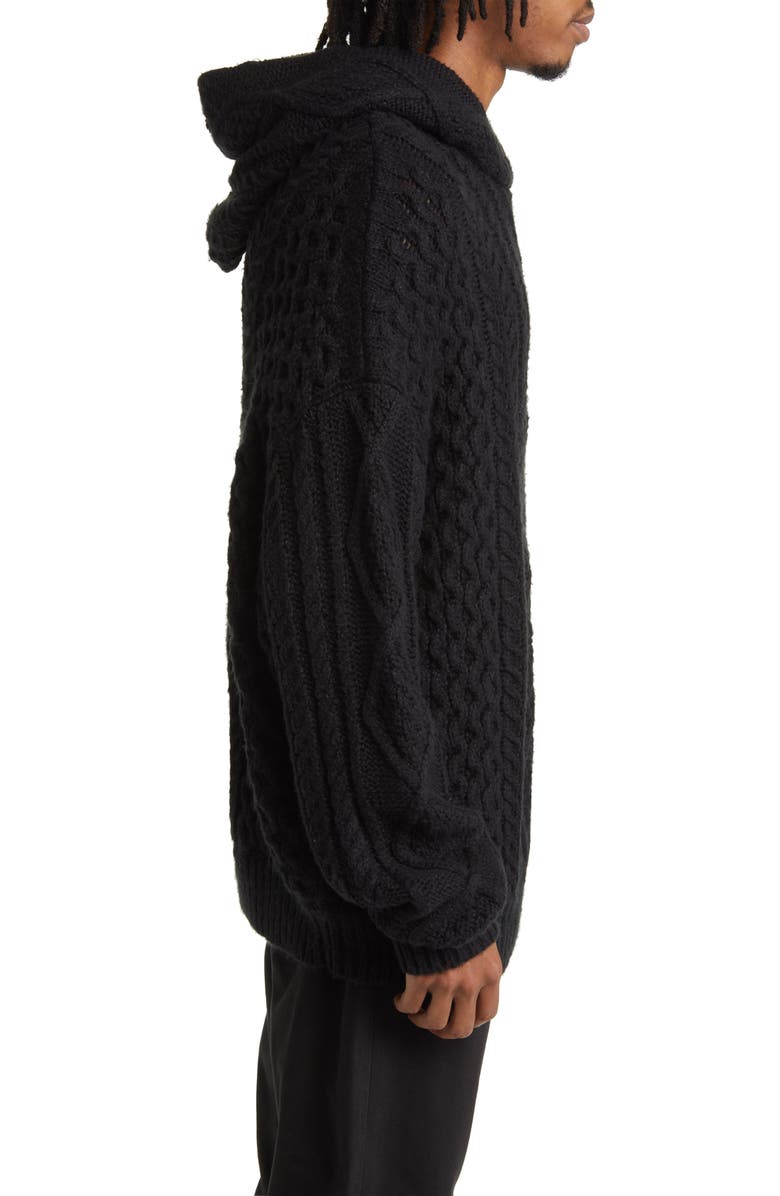 Fear of God Essentials Cable Knit Cotton Blend Hoodie, Alternate, color, 