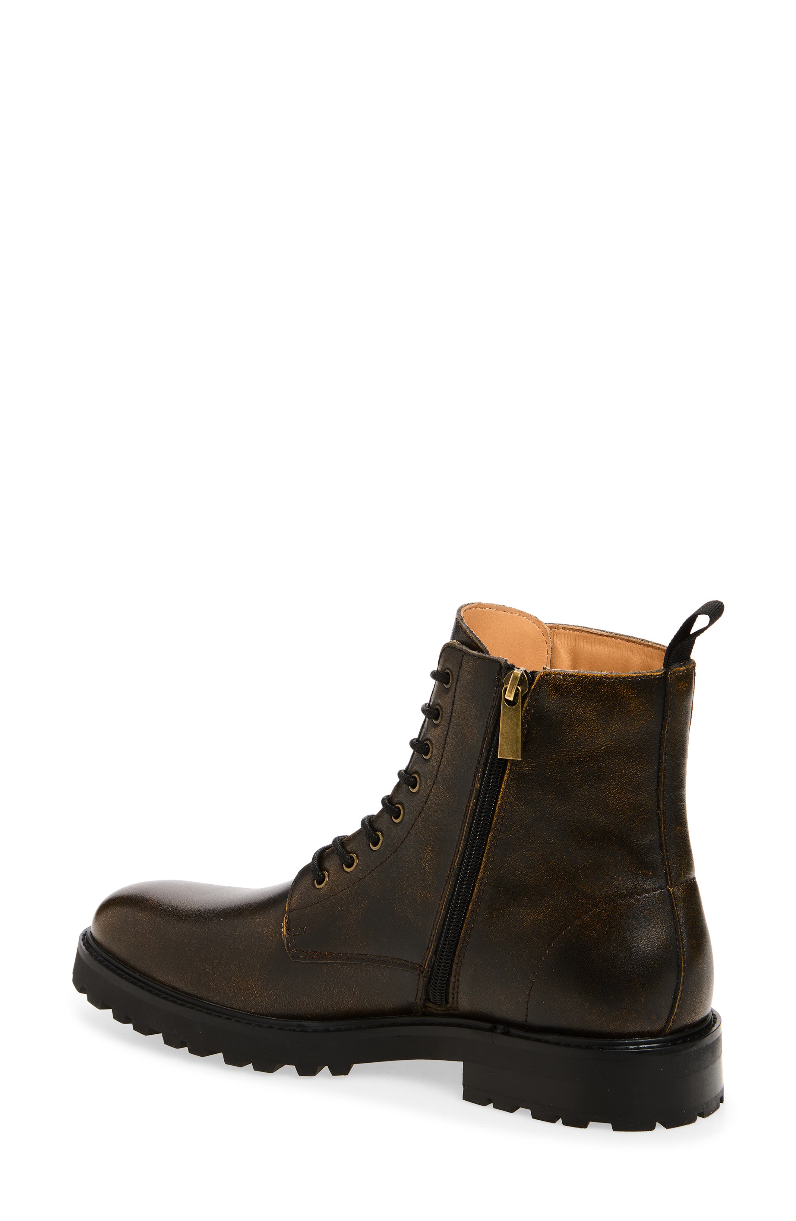Ludlow Combat Boot, Alternate, color, DISTRESSED DARK BROWN