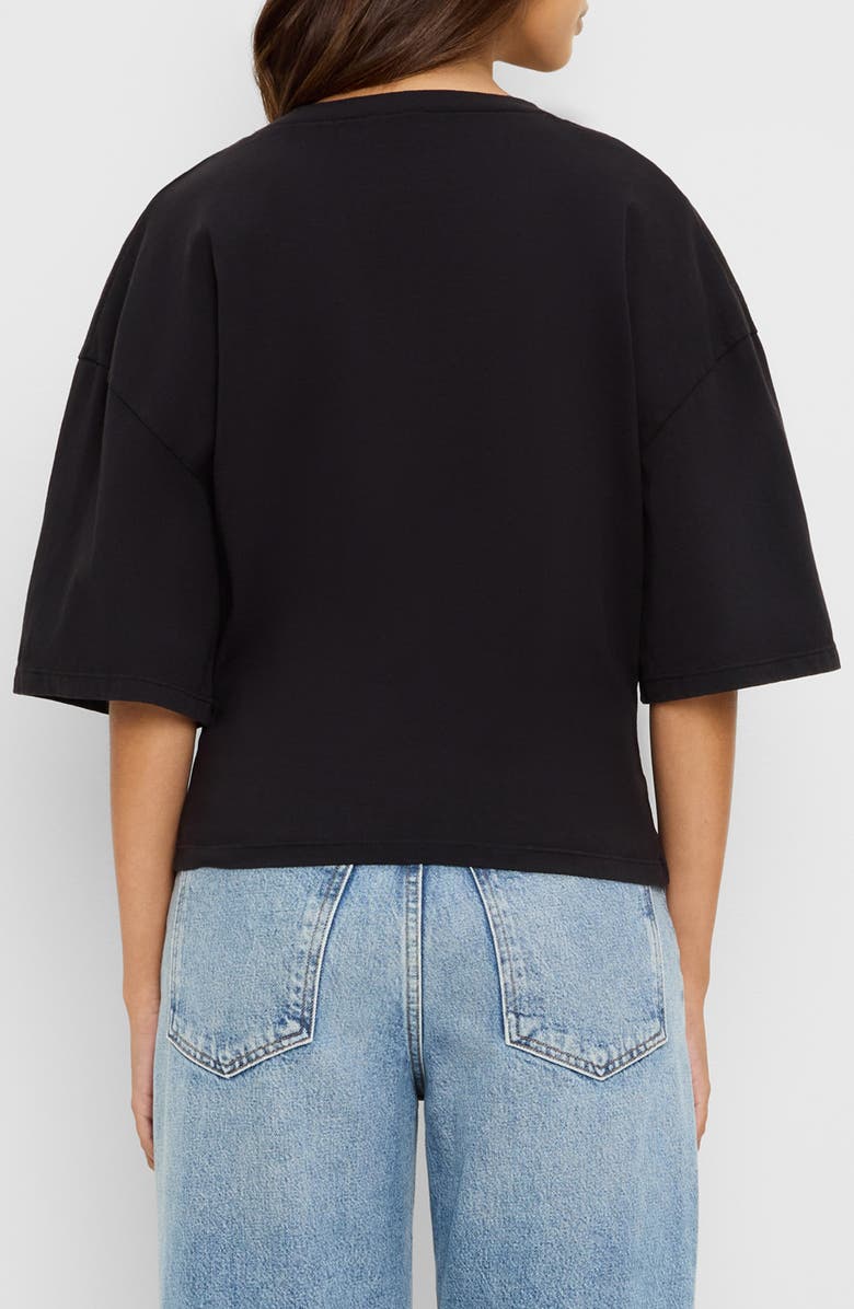 Michael Stars Zinnia Pleated Side Cotton T-Shirt, Alternate, color, Black