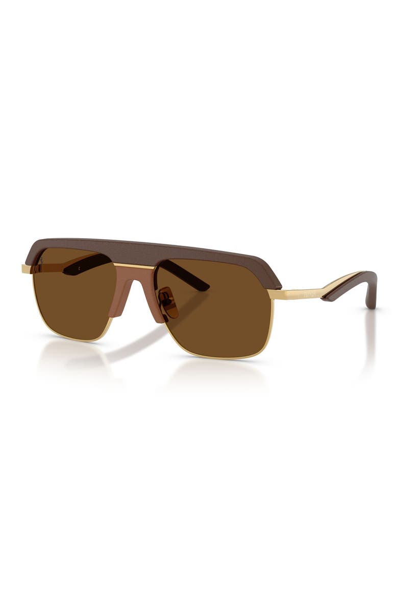 56mm Polarized Pillow Sunglasses, Alternate, color, MORETTO / BROWN POLAR