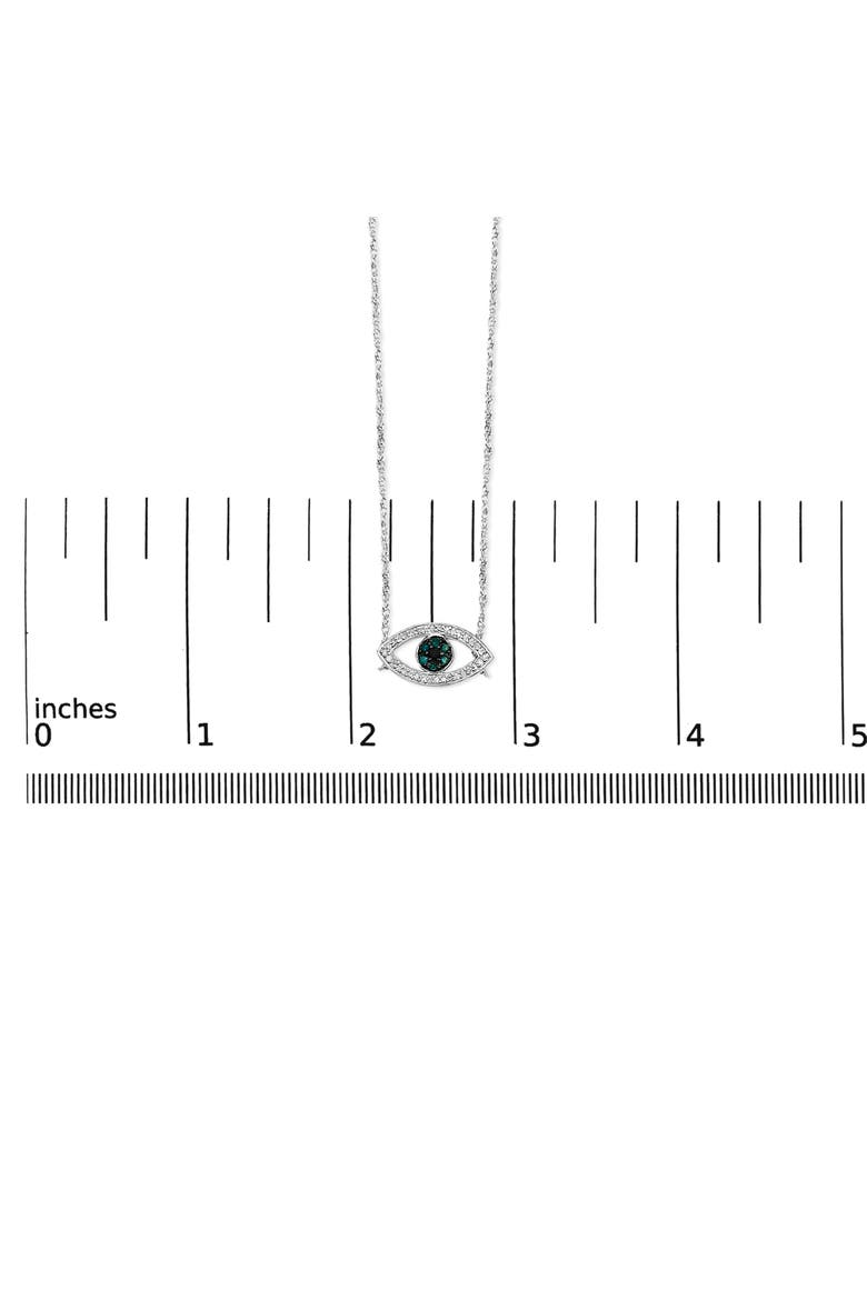 Sterling Silver 1/4 Cttw Blue and White Diamond Evil Eye Necklace, Alternate, color, Silver