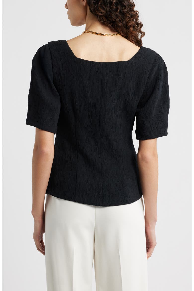 Texture Square Neck Top, Alternate, color, BLACK