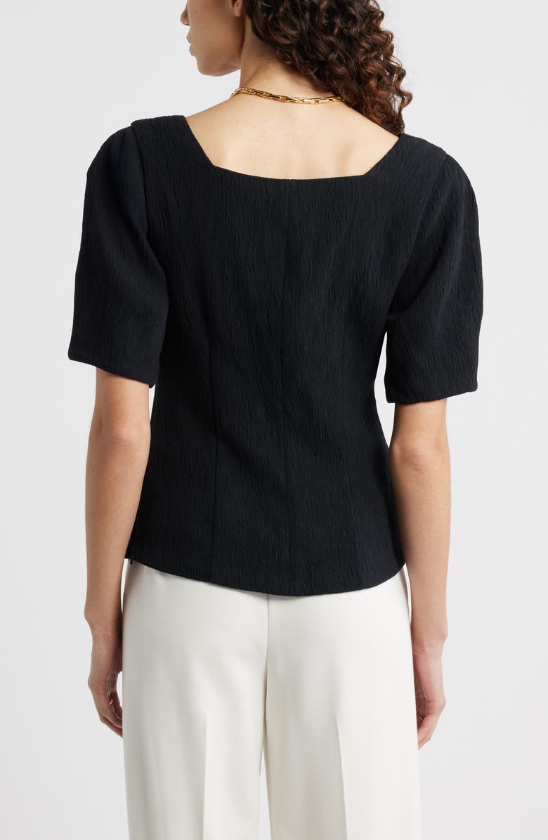 Nordstrom Texture Square Neck Top, Alternate, color, Black