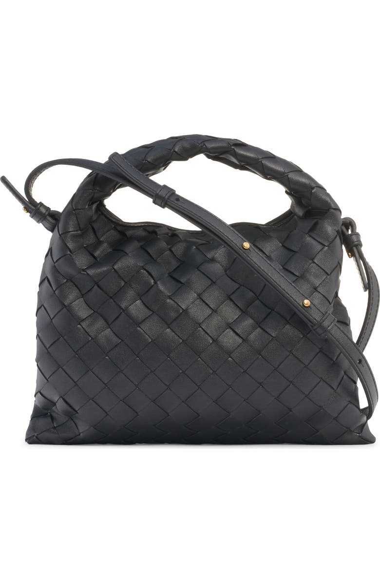 Bottega Veneta Mini Hop Intrecciato Leather Hobo Bag, Alternate, color, Shadow