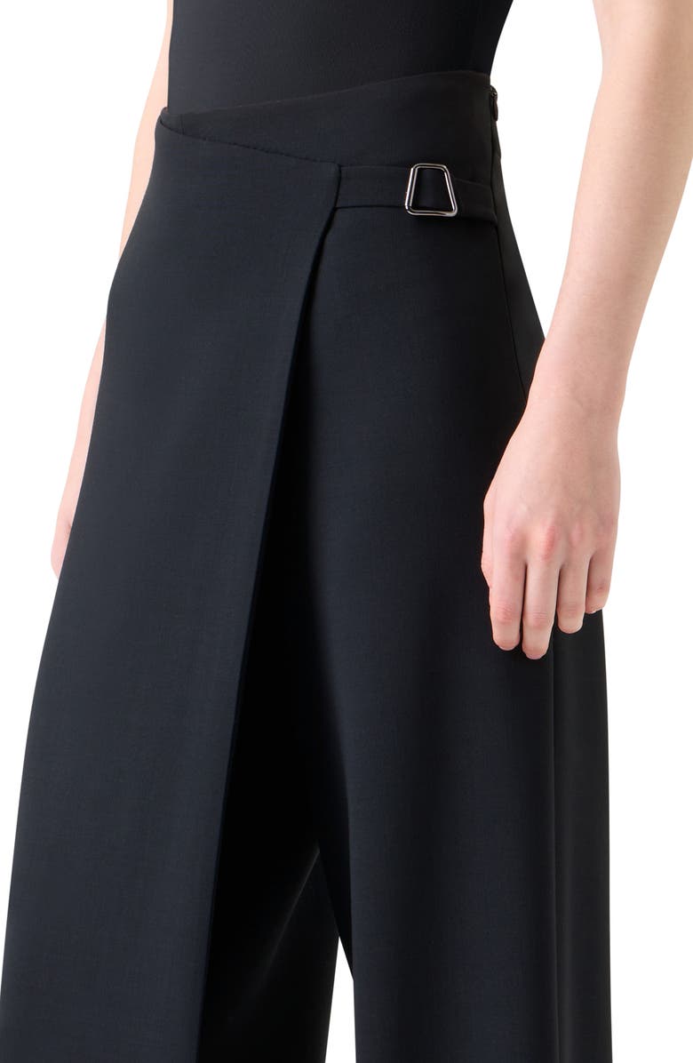 Akris Foss Apron Front Wool Blend Pants, Alternate, color, Black