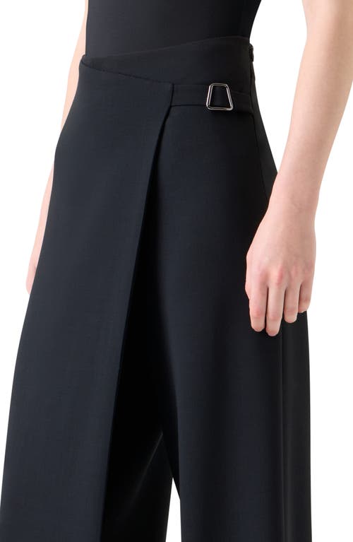 Akris Foss Apron Front Wool Blend Pants In Black