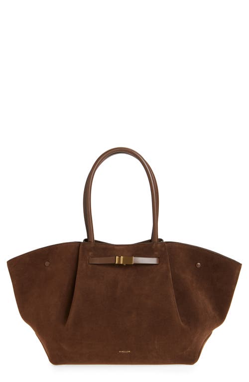 Demellier New York Leather East/west Tote In Brown