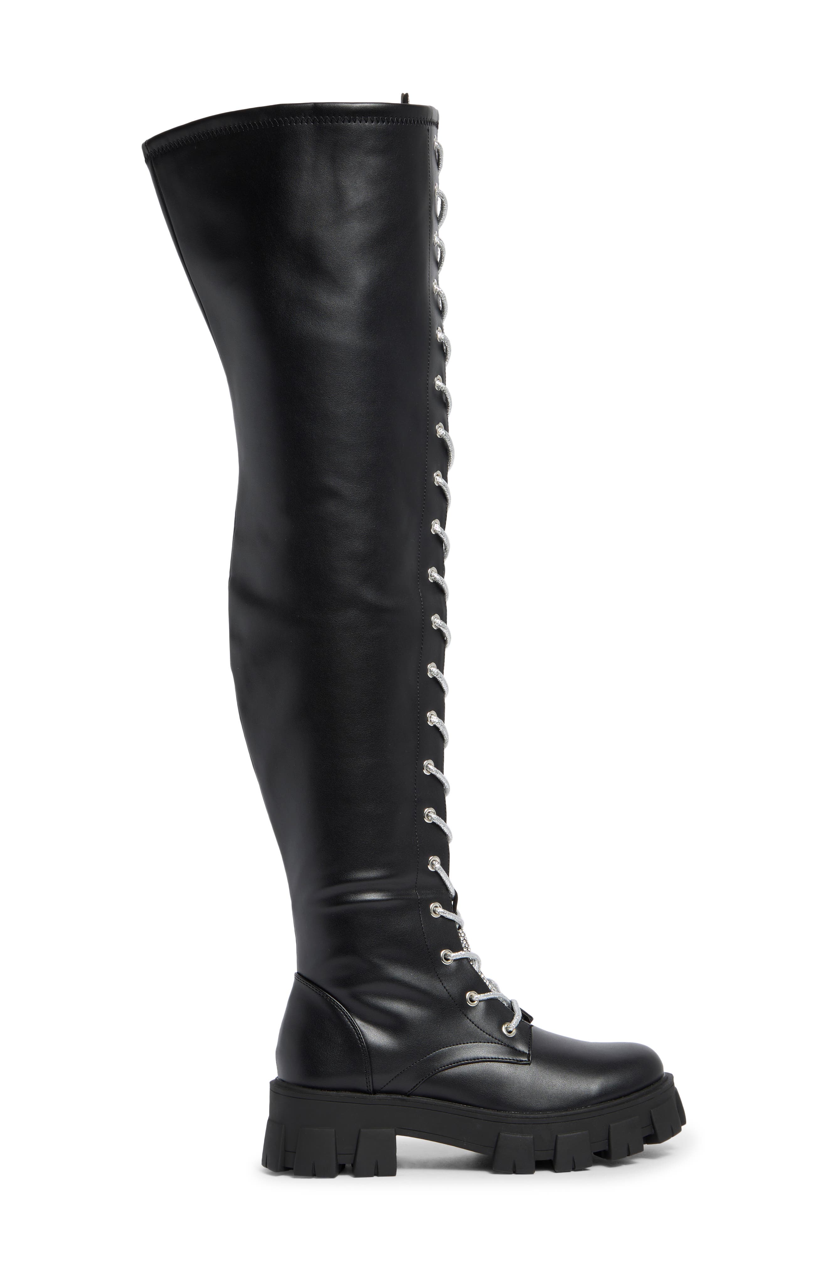 CAPE ROBBIN Boxi Lace-Up Tall Boot, Alternate, color, 