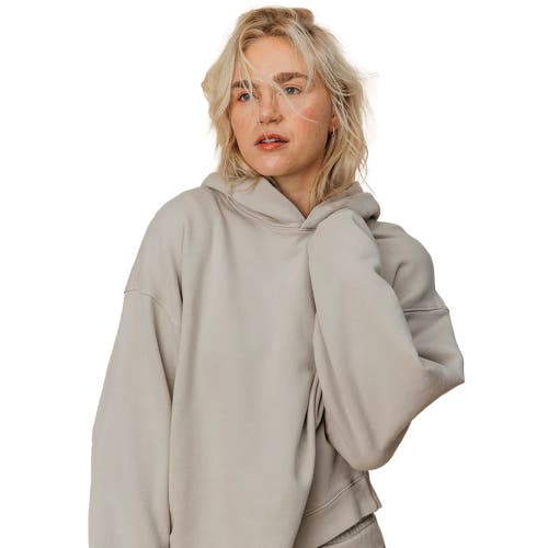 Ocio Organic Cotton Teddy Oversized Hoodie In Gray