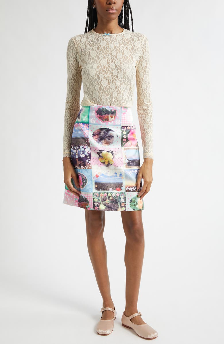 Sandy Liang Scoby Long Sleeve Lace Top, Main, color, Ivory