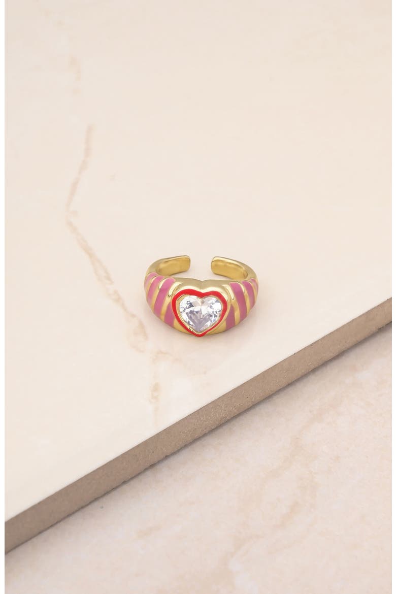 Open Hearts Club Adjustable Ring, Alternate, color, GOLD