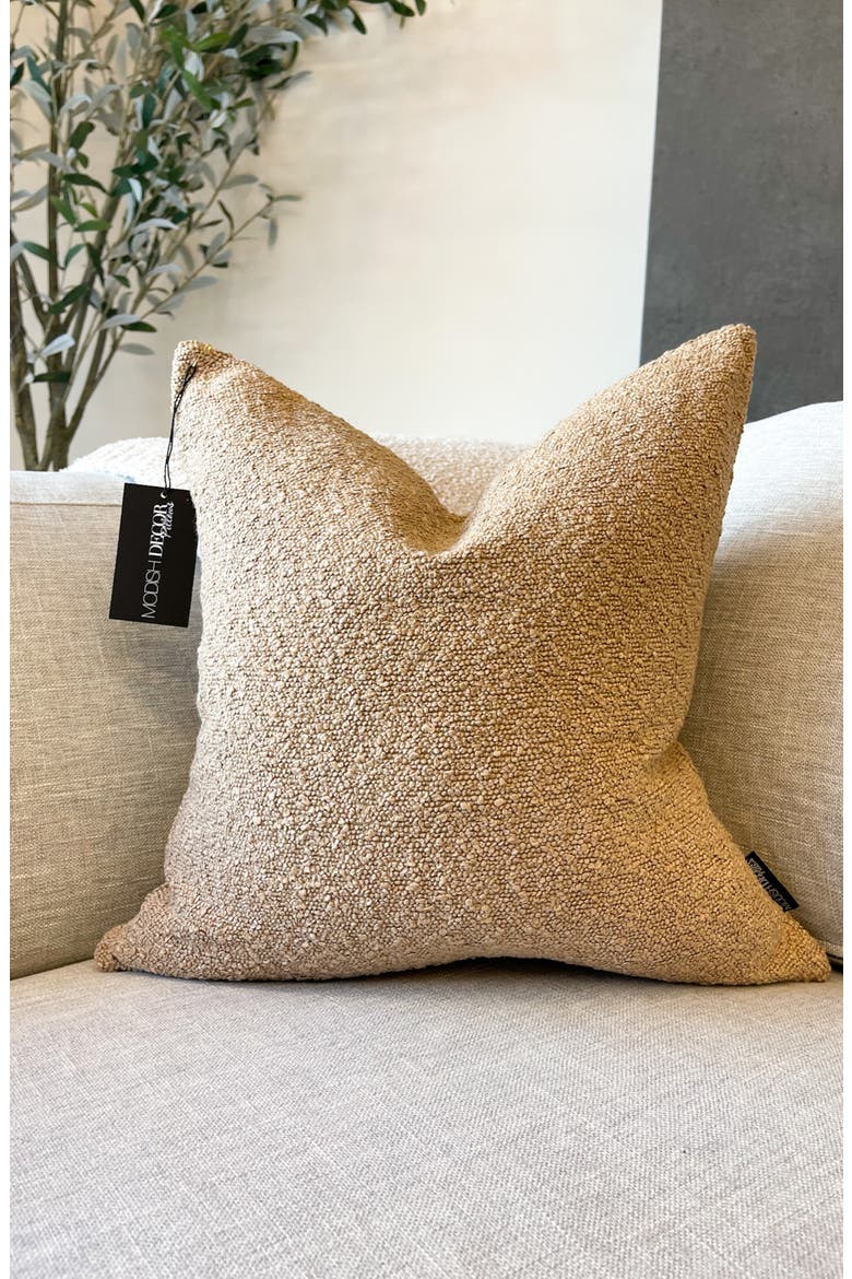 Bouclé Pillow Cover, Alternate, color, CAMEL