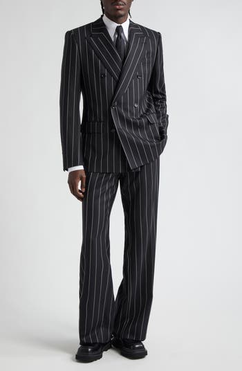 Sicilia Fit Pinstripe Double Breasted Wool Blazer