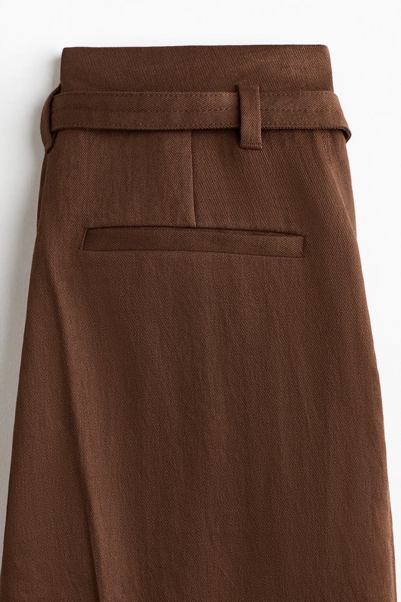 Wide-leg Pants With Belt, Alternate, color, Dark brown