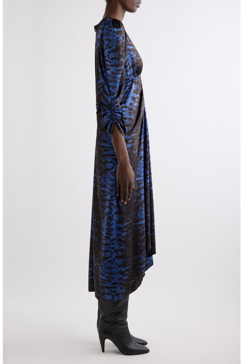 Lemila Silk Midi Dress, Alternate, color, MIDNIGHT