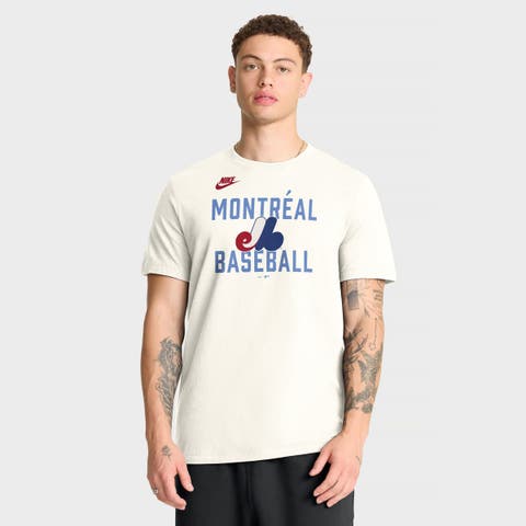 Men's Nike Cream Montreal Expos Cooperstown Collection ‘70s Inspired T-Shirt