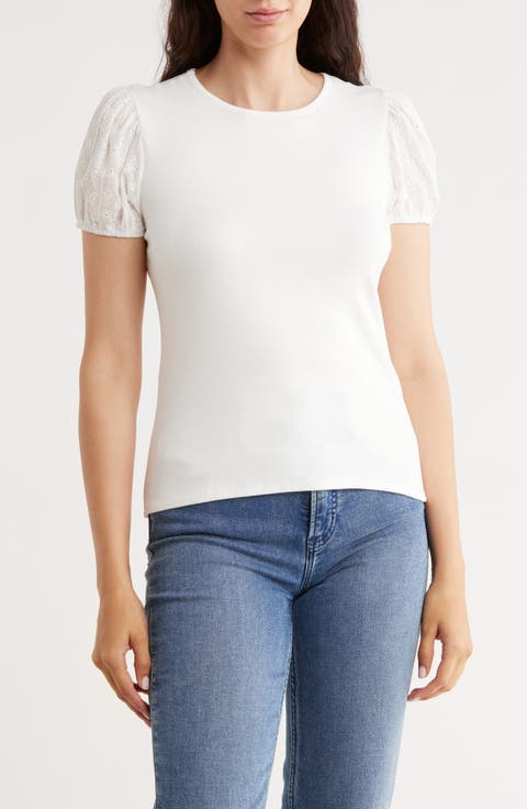 Eyelet Sleeve T-Shirt