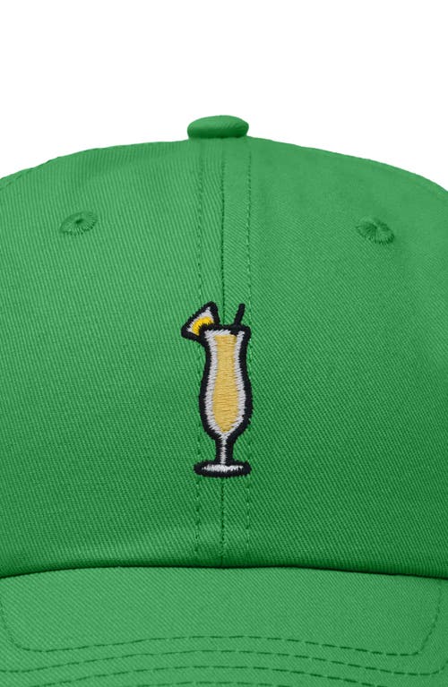 Dalix Pina Colada Embroidered Dad Cap In Kelly Green