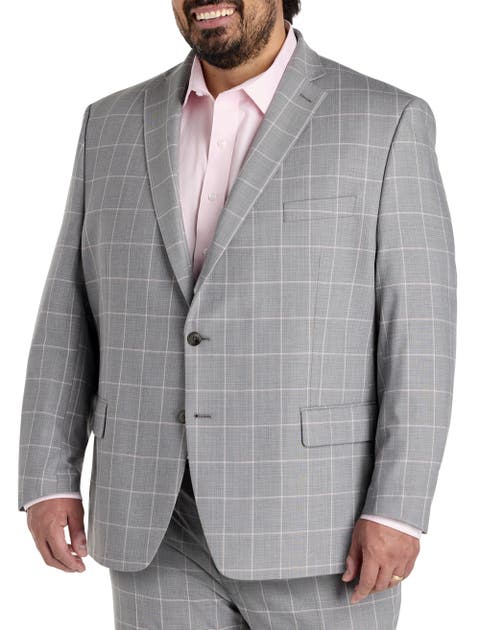 Big & Tall Windowpane Suit Jacket