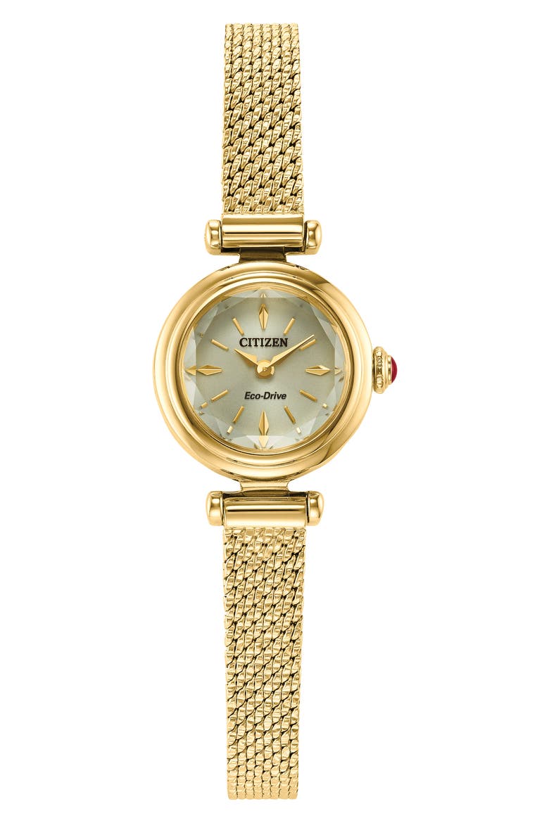 Fio Goldtone Mesh Strap Watch, 18.4mm, Main, color, GOLD-TONE