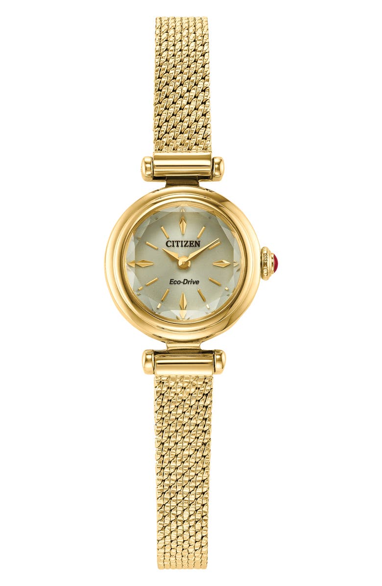 Citizen Fio Goldtone Mesh Strap Watch, 18.4mm, Main, color, Gold-Tone