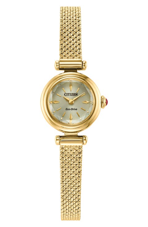 Fio Goldtone Mesh Strap Watch, 18.4mm