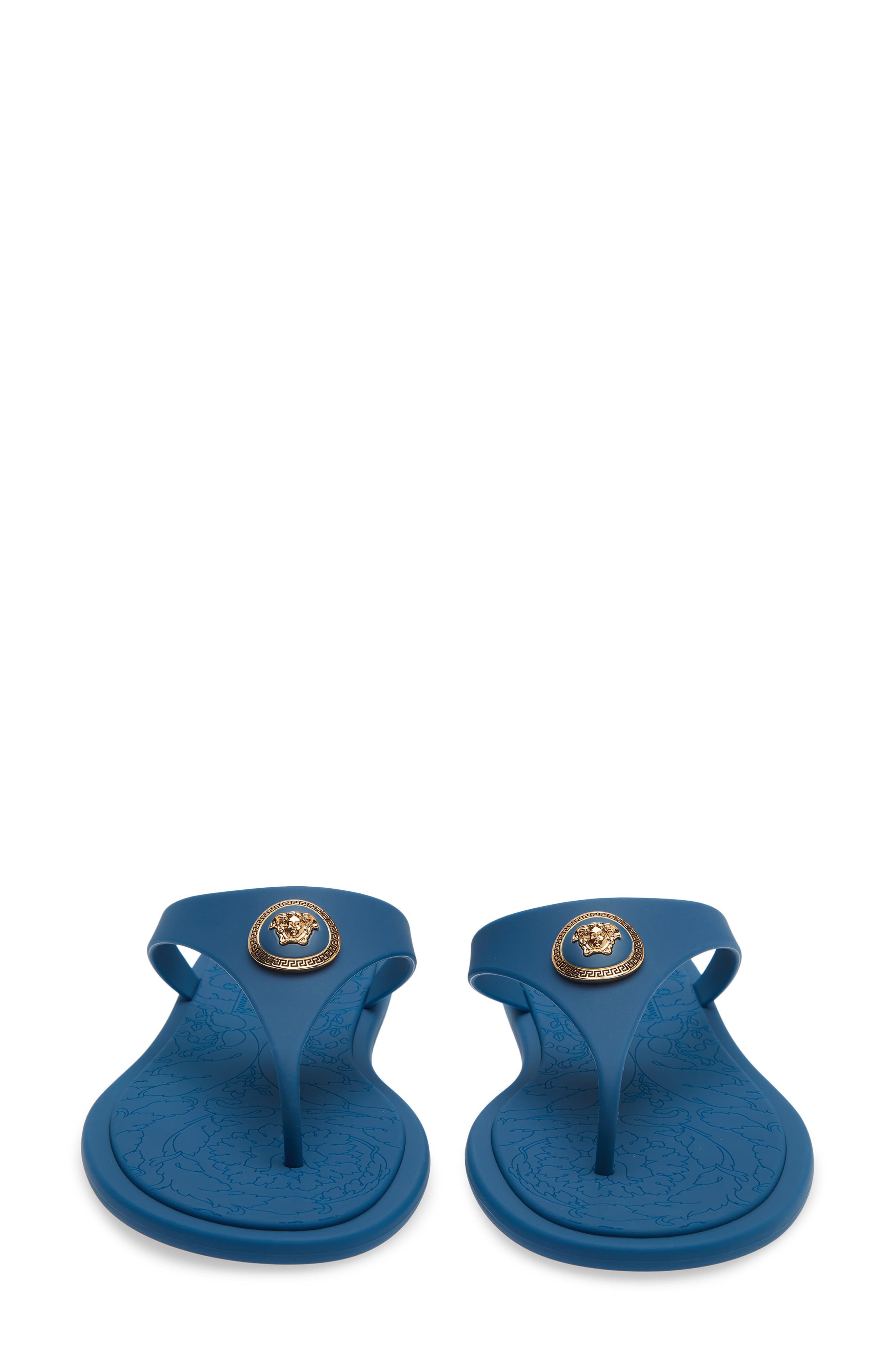 Versace Medusa Flip Flop, Alternate, color, Pastel Blue Gold