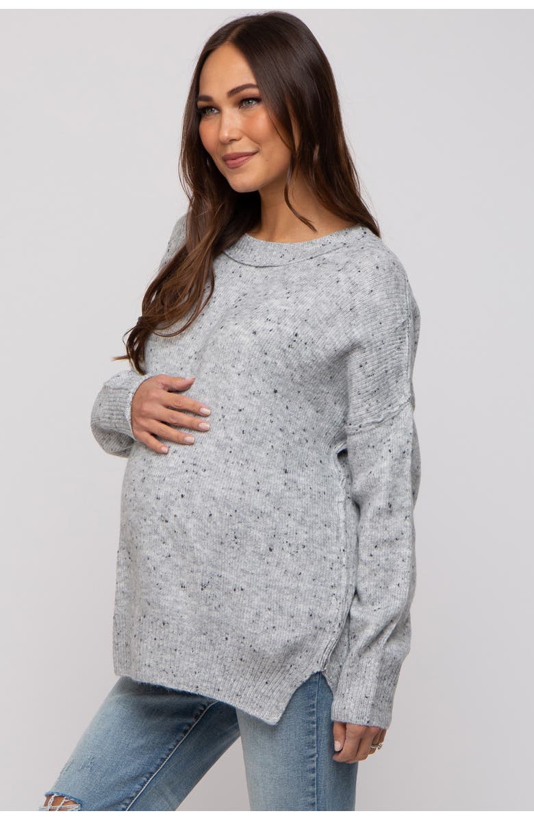 PinkBlush Speckled Knit Sweater, Alternate, color, Grey