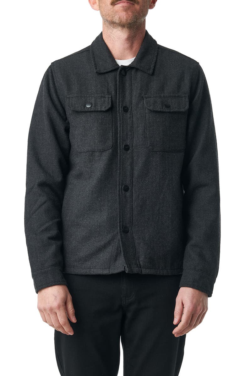 Ezekiel Turner Herringbone Snap Button Overshirt, Main, color, 