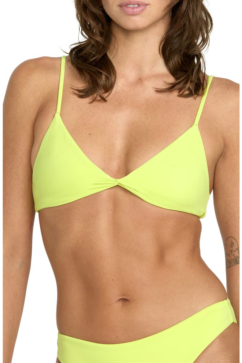Simply Seamless Twist Front Bikini Top, Main, color, ISLAND GREEN