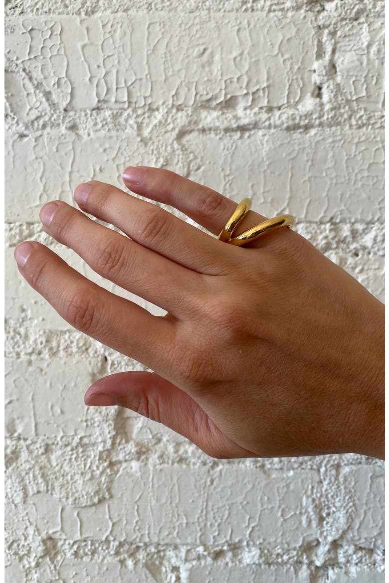 Lenny Set of 2 Pinky Rings, Alternate, color, GOLD