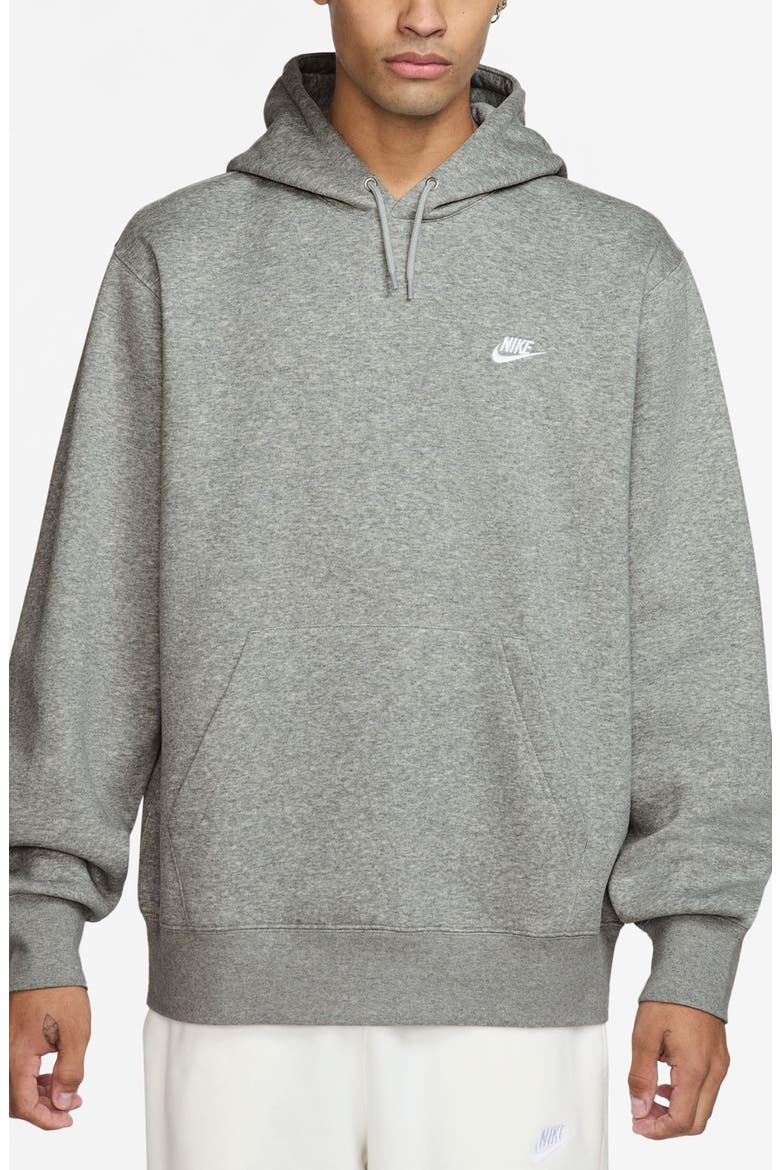 Club Fleece Pullover Hoodie, Main, color, DARK GREY HEATHER/ LIGHT GREY