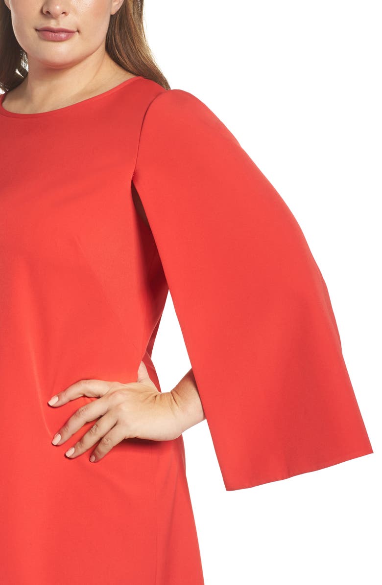 Eliza J Jewel Neck Cape Sleeve Dress, Alternate, color, 