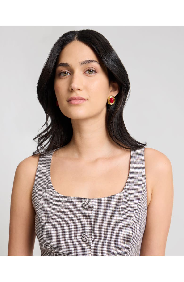 Onia Peplum Vest, Alternate, color, Brown/White