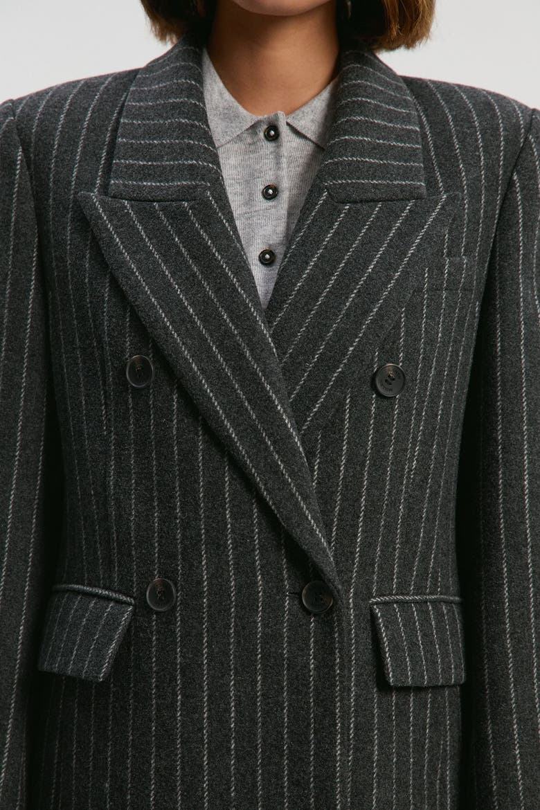 Double Breasted Tailored Maxi Coat, Alternate, color, Grey