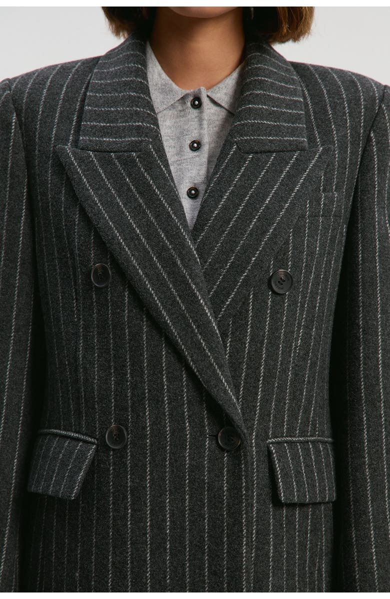 Karen Millen Double Breasted Tailored Maxi Coat, Alternate, color, Grey